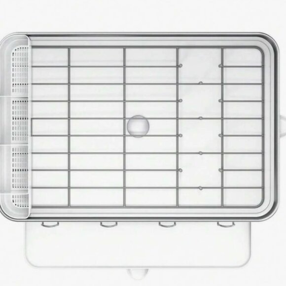 simplehuman Steel Frame Swivel Spout Dishrack White - Picture 3 of 10